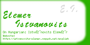 elemer istvanovits business card